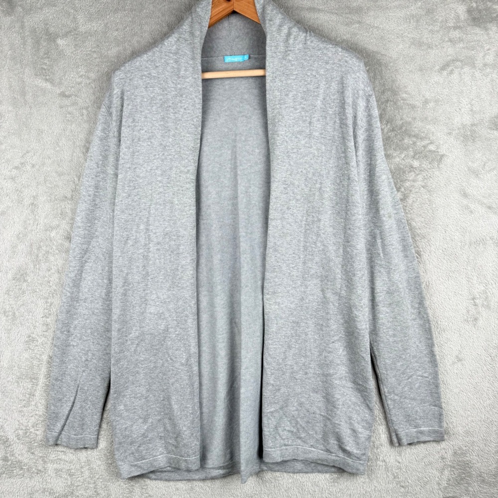 J. McLaughlin Shawl Collar Cardigan Sweater Womens M Gray Duster Minimalist